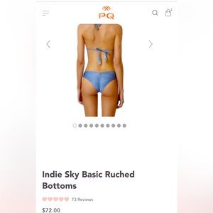 PQ SWIM - Indie Sky basic Ruched Bottoms - Teeny fit